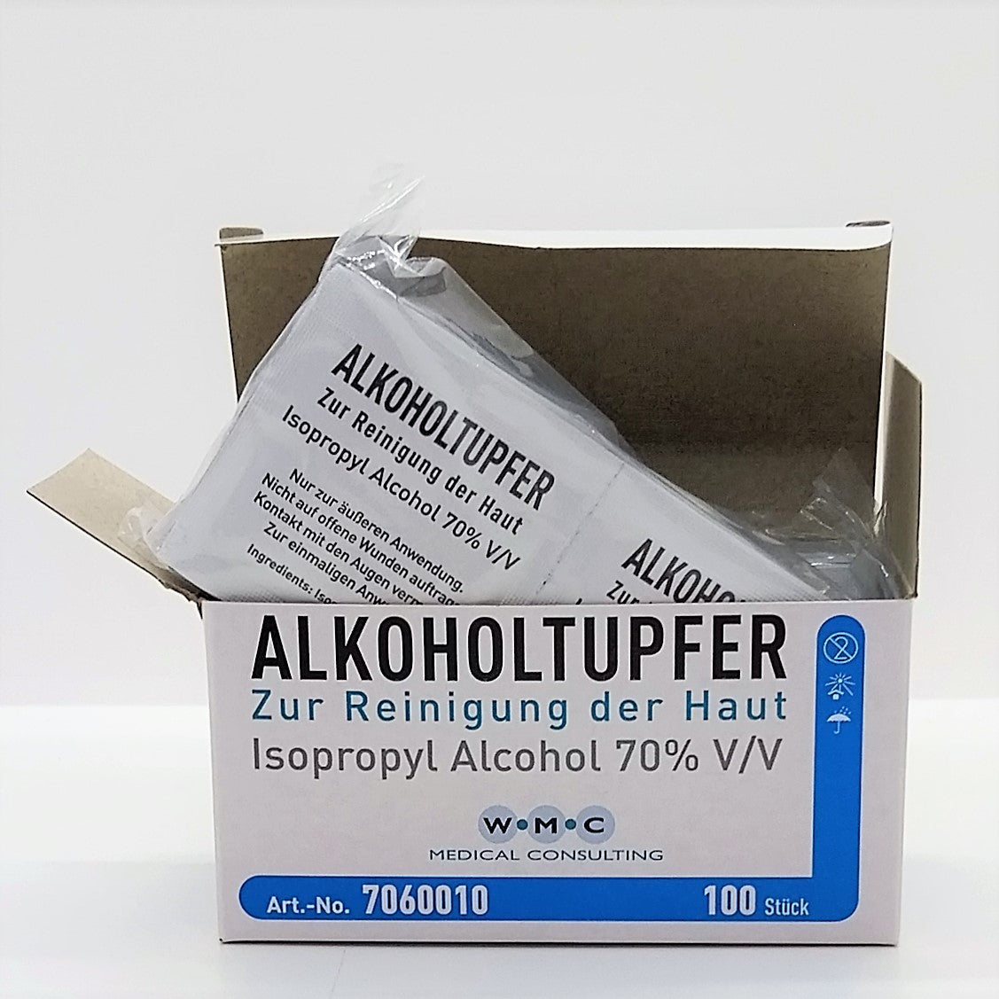 Alkohol Pads / Alkoholtupfer einzeln steril verpackt, 50 Stück – Welkas-Shop