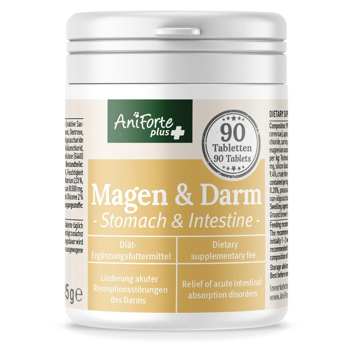 AniForte® plus Magen & Darm zur Linderung akuter Resorptionsstörungen des Darms für Hunde, 90 Stück