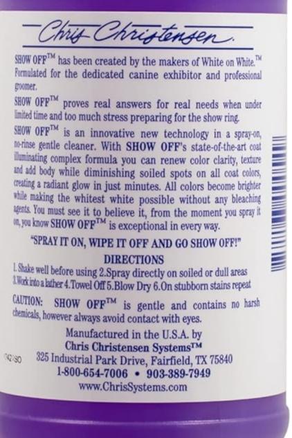 Chris Christensen Show Off No Rinse Trockenshampoo 473ml Hunde Katzen