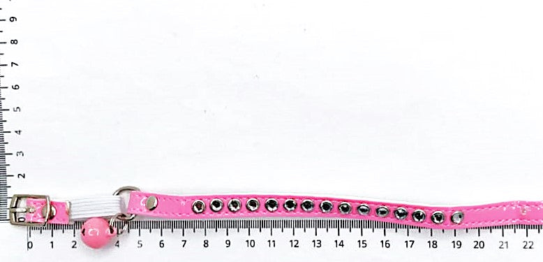 Katzenhalsband - Cat Collar mit Straßsteinchen rosa oder blau