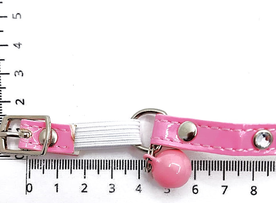 Katzenhalsband - Cat Collar mit Straßsteinchen rosa oder blau