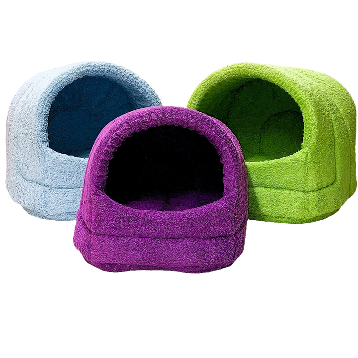 Welkas Kuschelhöhle "Karin", Baumwollplüsch mit Schaumstofffüllung für Katzen und kleine Hunde