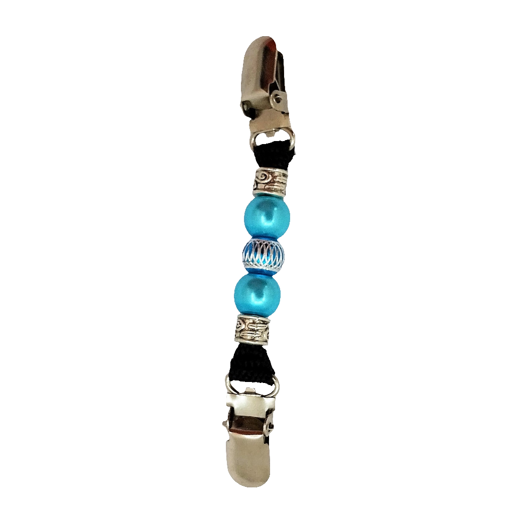 Startnummernclip Handmade mit Perlen