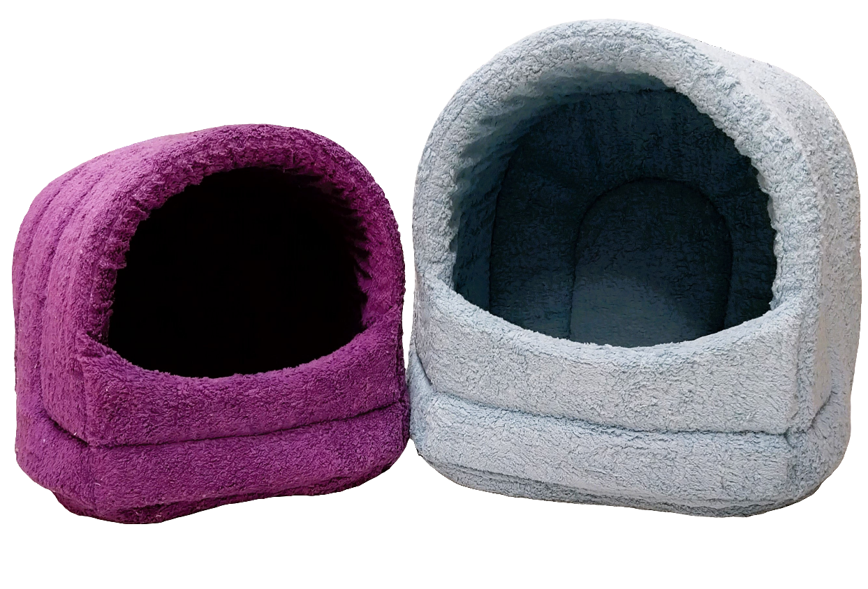 Welkas Kuschelhöhle "Karin", Baumwollplüsch mit Schaumstofffüllung für Katzen und kleine Hunde