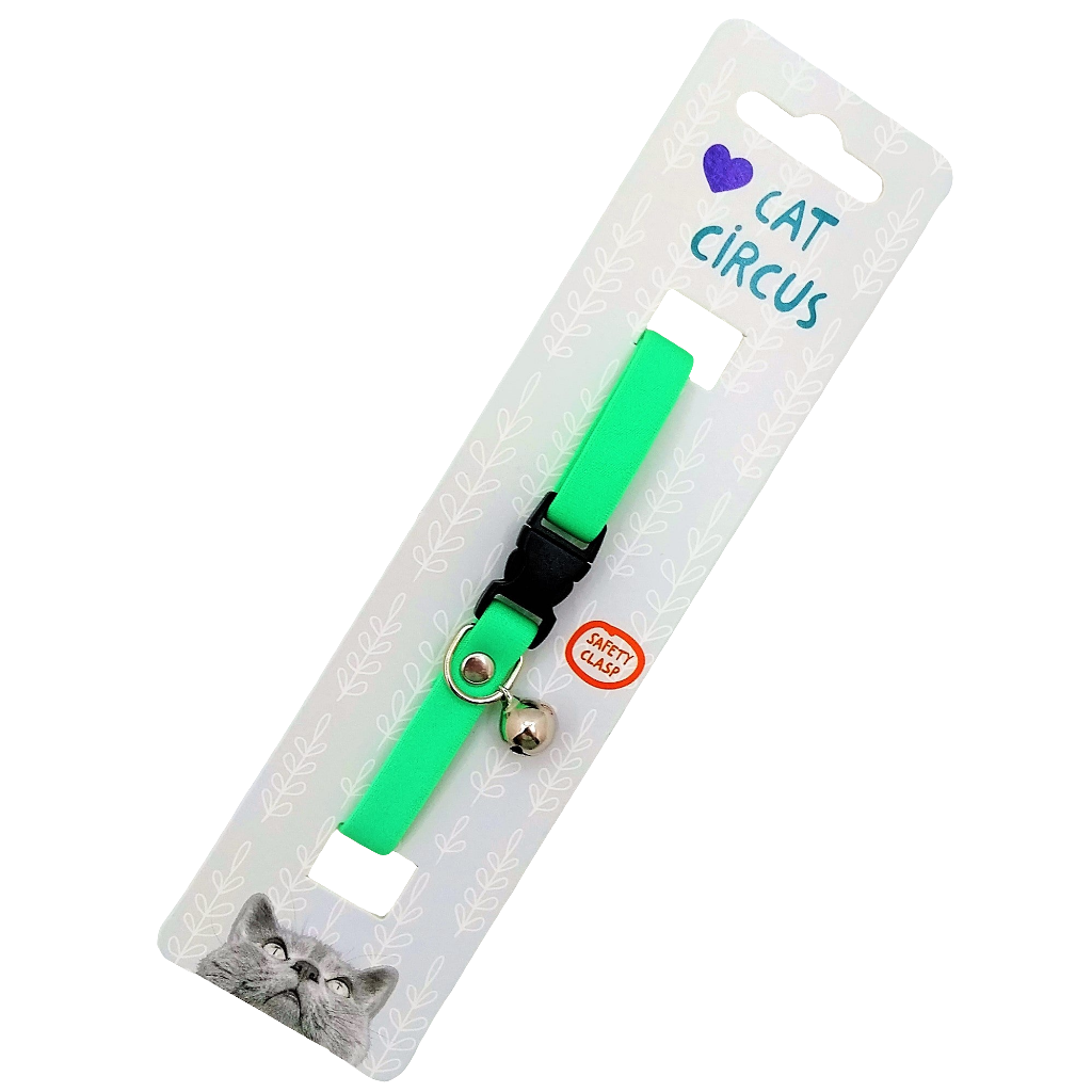 Cat Circus Katzenhalsband - Cat Collar, neonfarbenes Neopren-Katzenhalsband, 22 - 30 cm