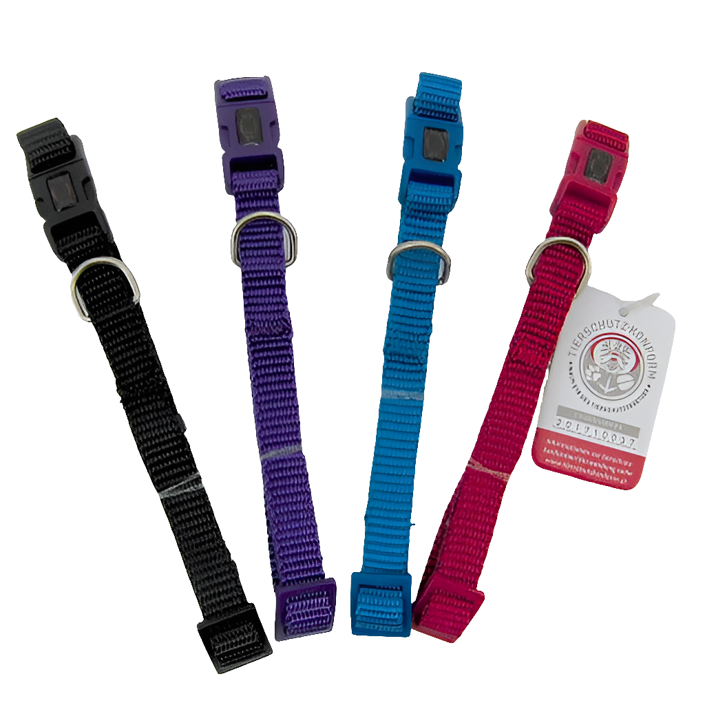 Welpenhalsband-Set, 4er Set mit D-Ring und Klickverschluss, XXS-XS und XS-S