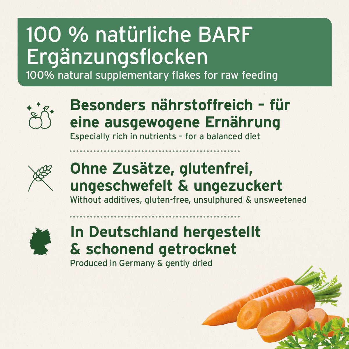 Aniforte BARF-Line Früchte & Gemüse mit Kräutern - Glutenfreie Flocken für Hunde
