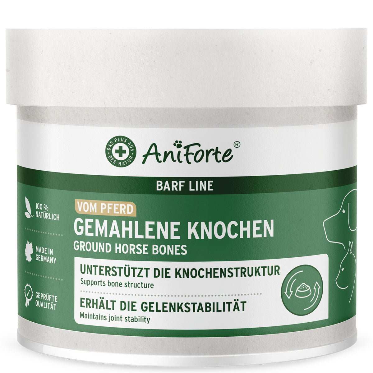 AniForte BARF-Line Gemahlene Knochen vom Pferd 500 g Dose