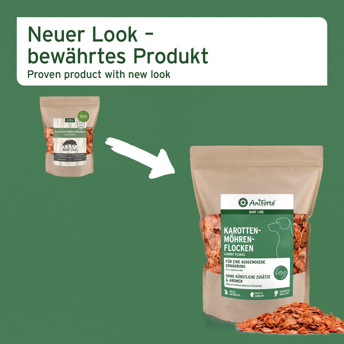 Aniforte BARF-Line Karotten-Möhrenflocken Vitaminreicher Gemüsemix