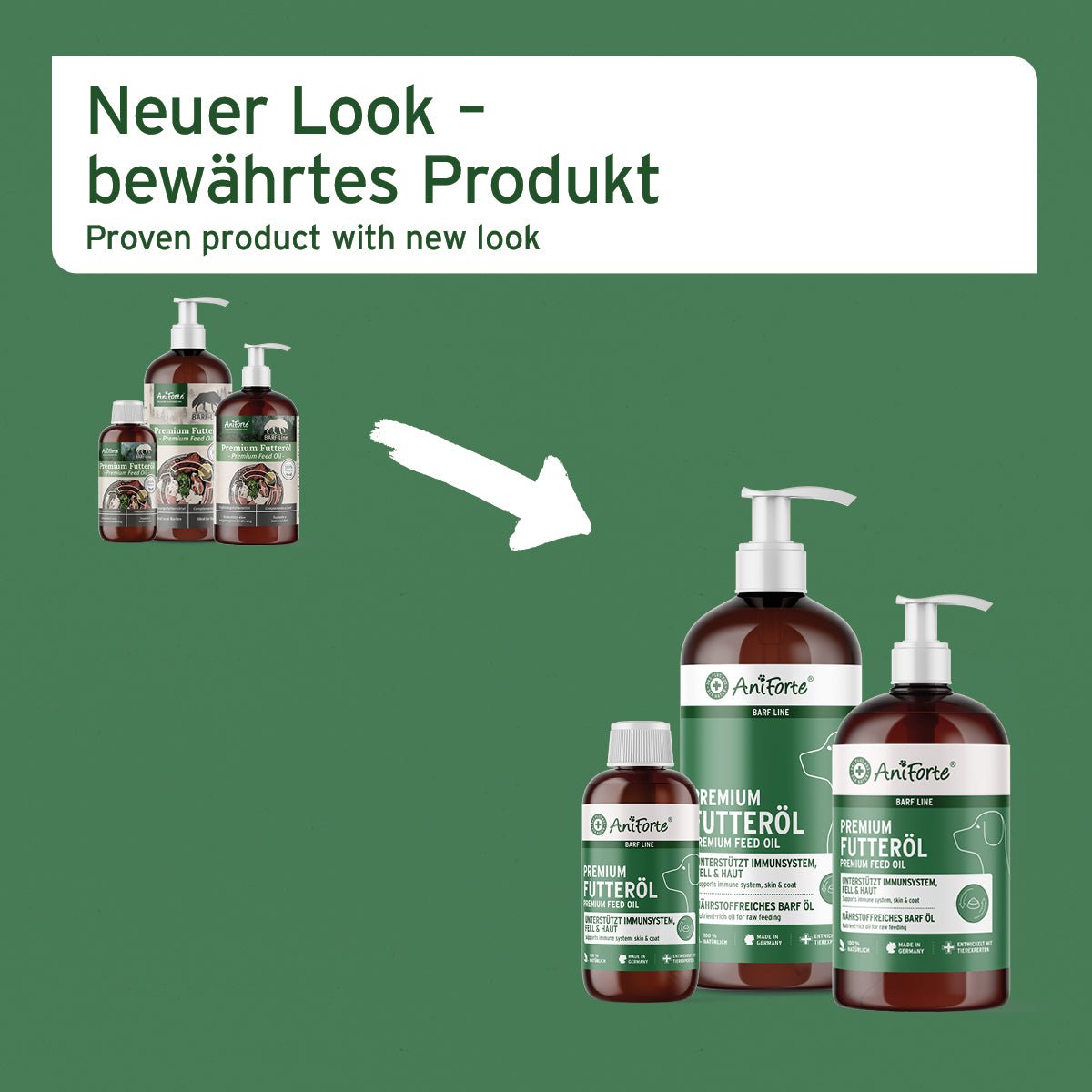 Aniforte BARF-Line Premium Futteröl Essenzielle Fettsäuren & Fellpflege für Hunde