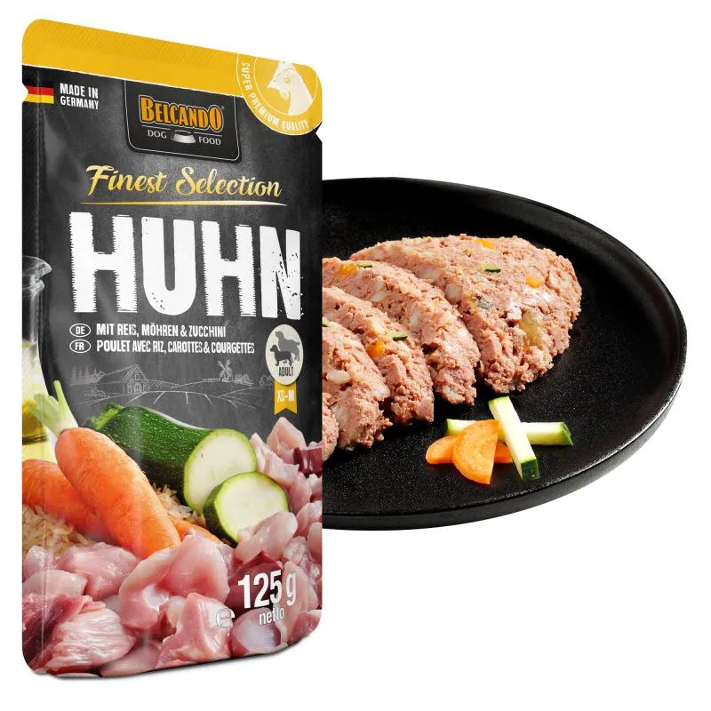 BELCANDO Finest Selection Einzelbeutel Frischebeutel Nassfutter Hunde, 125g