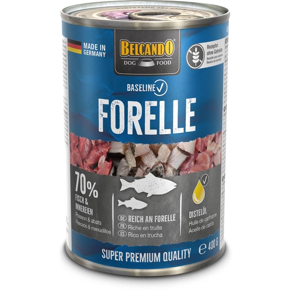 Belcando  Baseline 0 % Getreide, 70 % Fleisch und Innereien, Super Premium Hundefutter, 400g