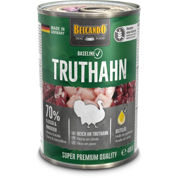 Belcando  Baseline 0 % Getreide, 70 % Fleisch und Innereien, Super Premium Hundefutter, 400g