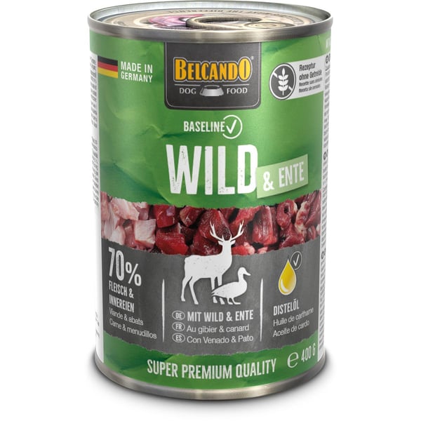 Belcando  Baseline 0 % Getreide, 70 % Fleisch und Innereien, Super Premium Hundefutter, 400g