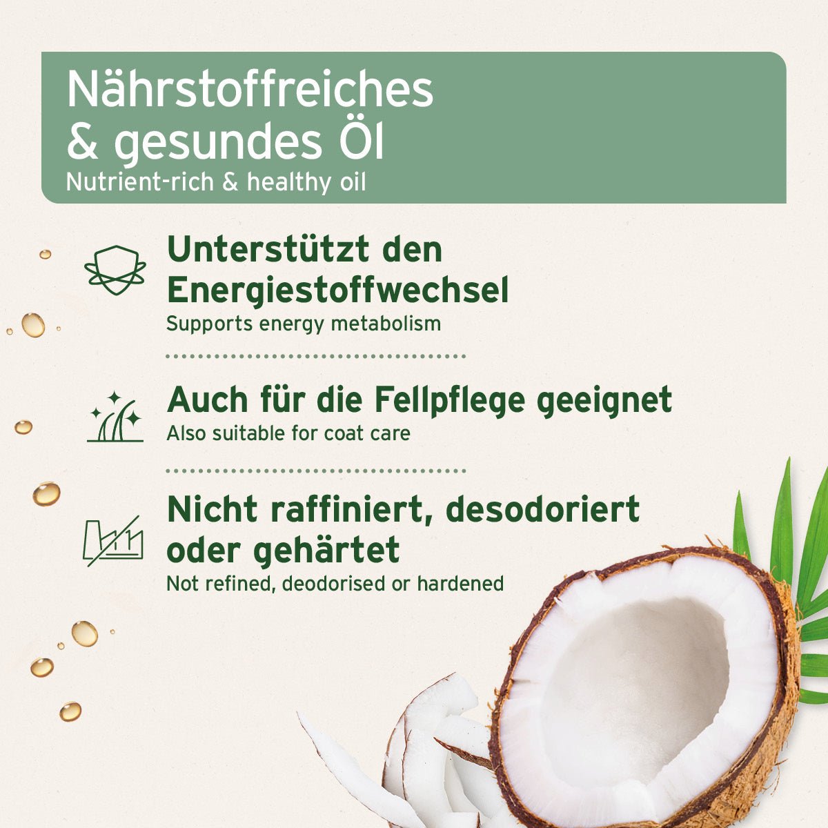 Aniforte Bio Kokosöl für Stoffwechsel & Immunsystem Hund & Katze
