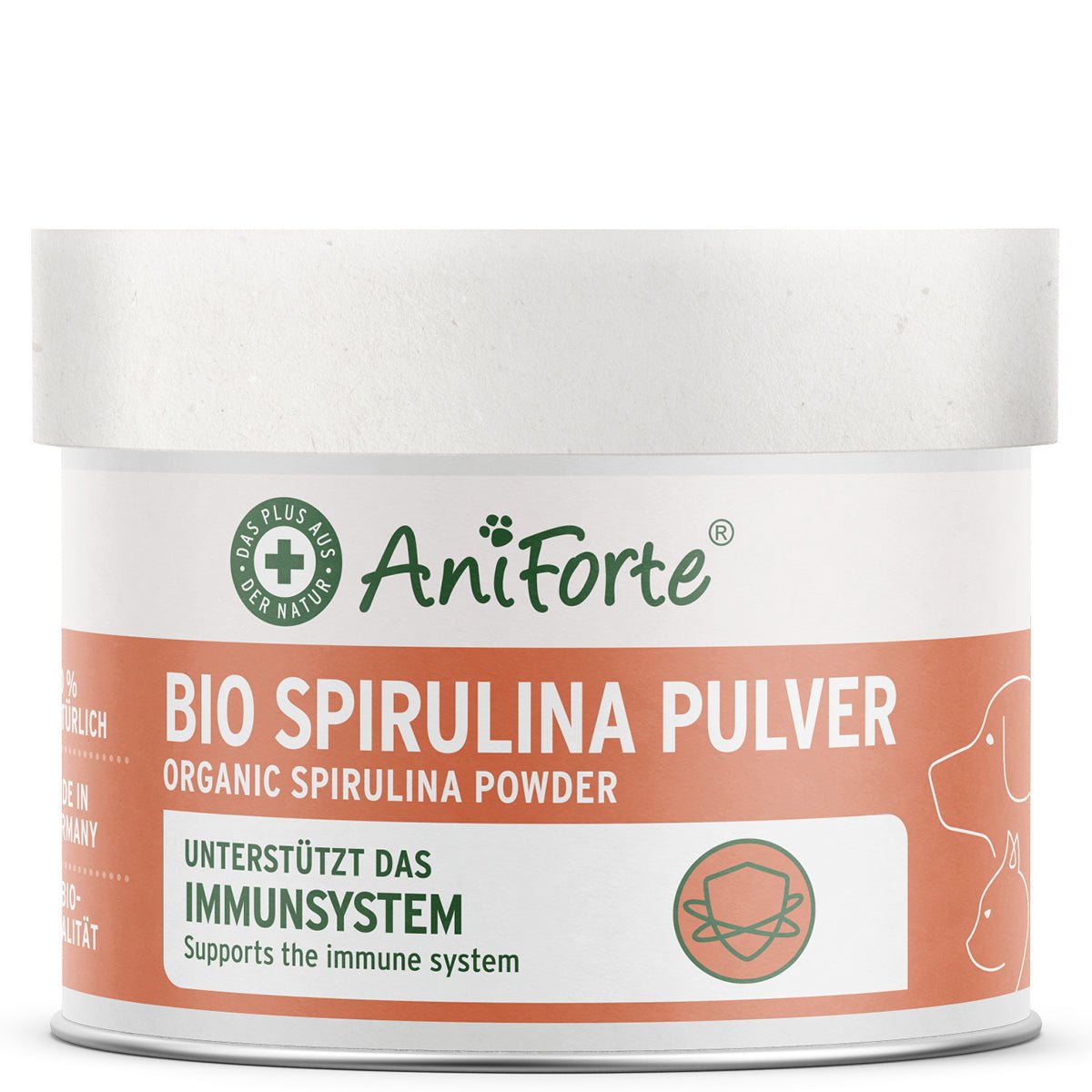 AniForte Bio Spirulina Pulver Immunsystem & Stoffwechsel für Hunde & Katzen 250gr