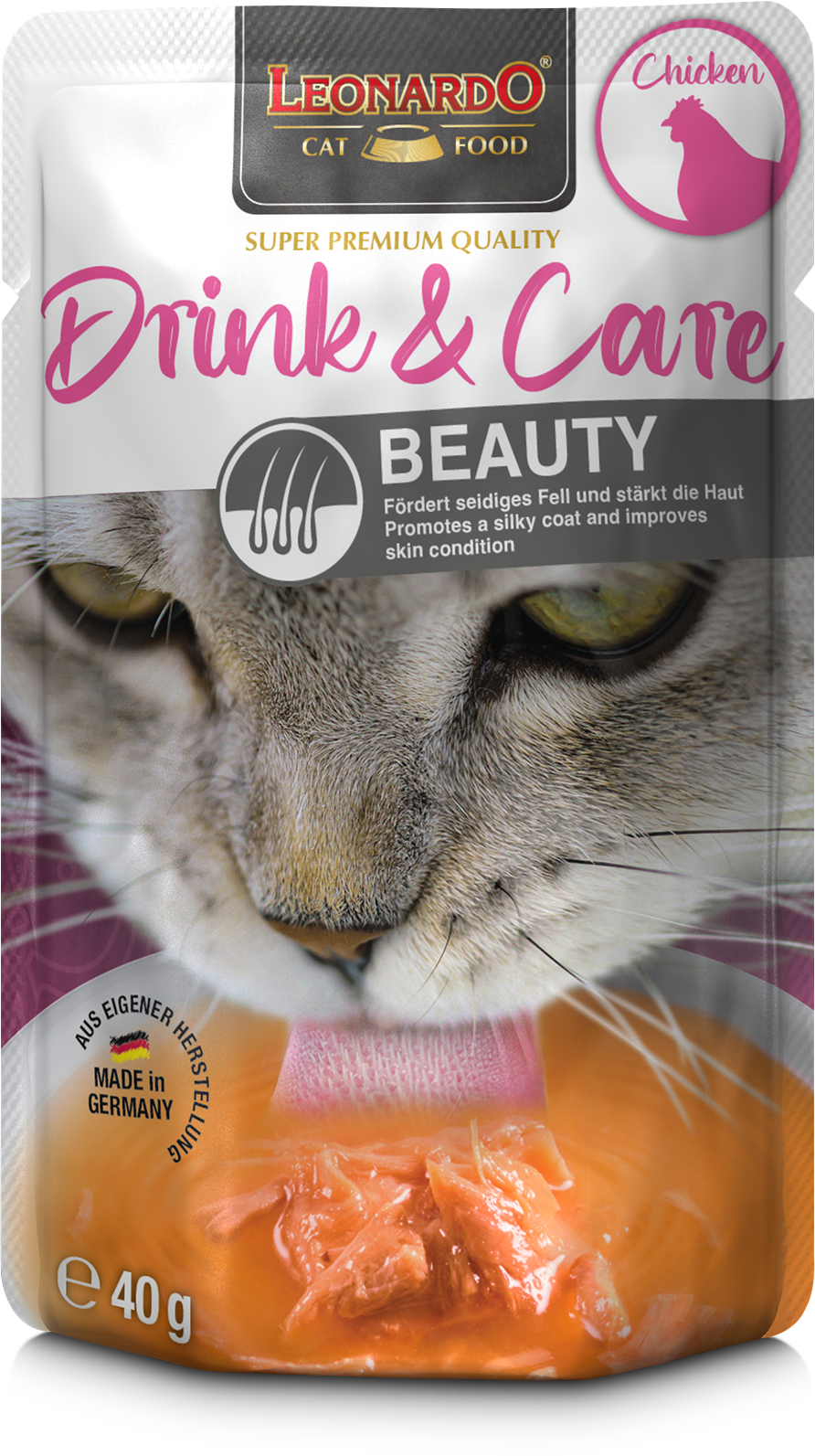 Leonardo Frischebeutel - 20 Drinks -  fördern die Wasseraufnahme, Ideal zur Ergänzung von Trockenfutter, a 40g