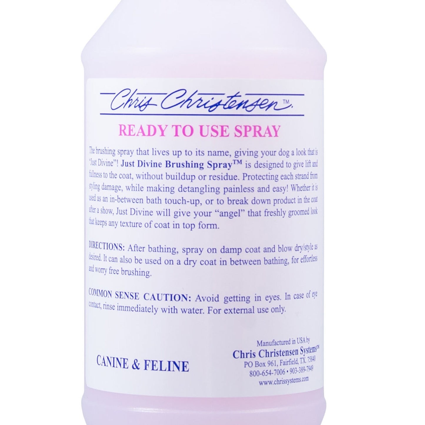 Chris Christensen Just Devine Brushing Spray, hilft beim Bürsten und Entwirren 473 ml