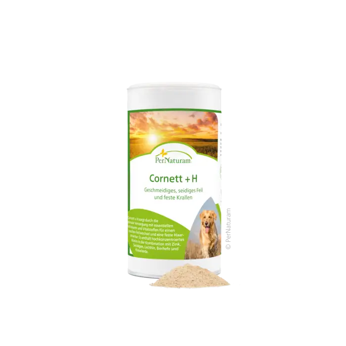 PerNaturam Cornett +H für geschmeidiges, seidiges Fell und feste Krallen für Hunde, 250 g