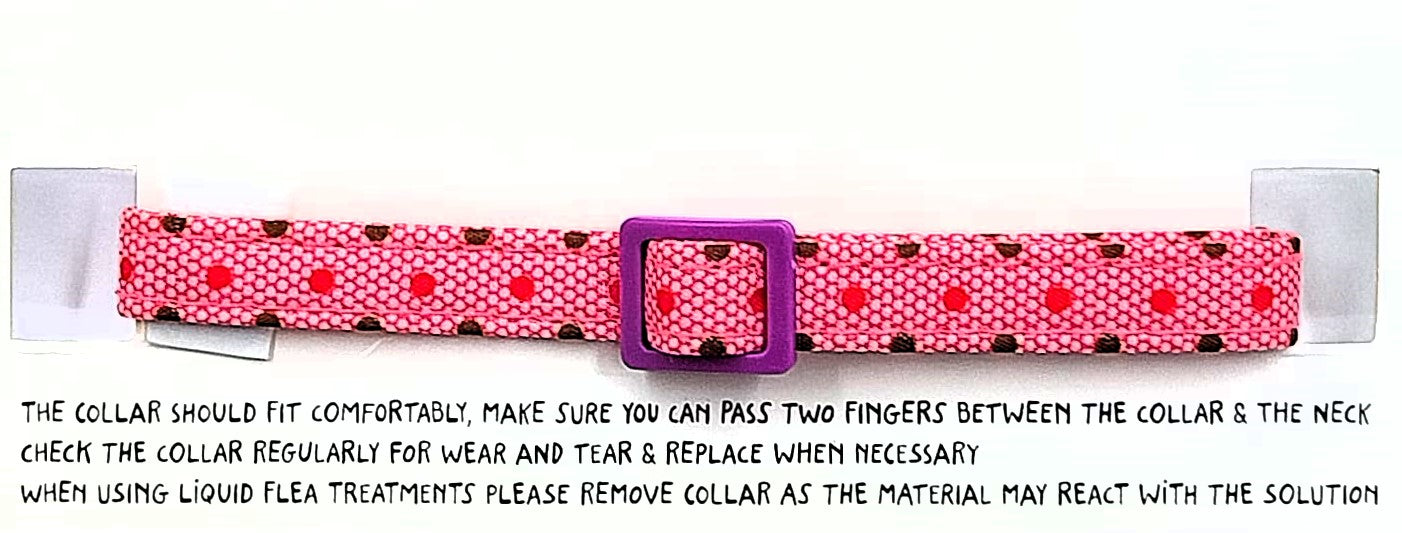 Cat Circus Katzenhalsband - Cat Collar Dotty print, Nylon Halsband mit Sicherheitsverschluss, 18 - 28 cm