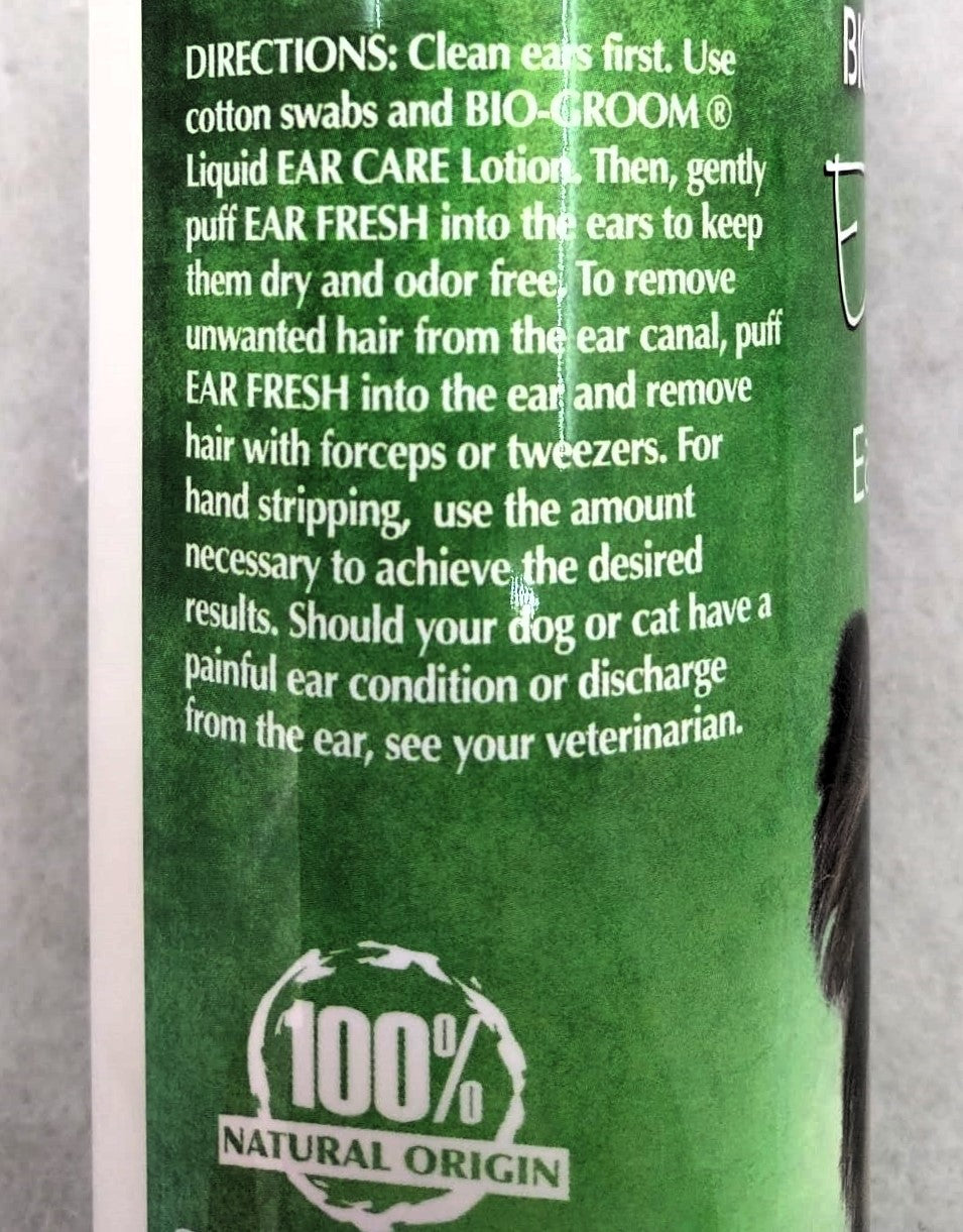 Bio Groom Ear Fresh Ear Powder, Ohrenpuder, Zupfhilfe zur Haarentfernung Hundeohren