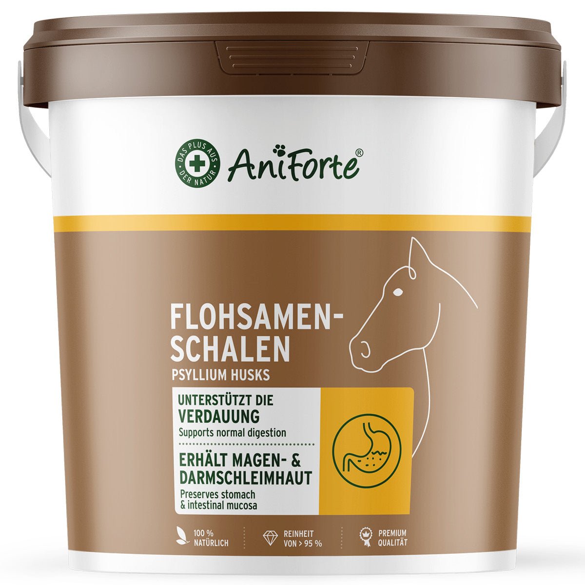 Aniforte Flohsamenschalen Unterstützung Verdauung & Darm für Pferde