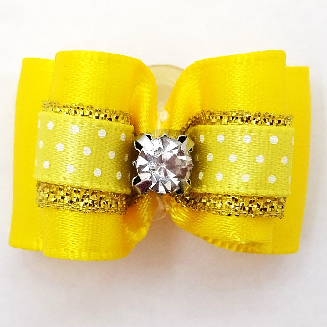 Show Tech Hundeschleifen Pet Bows gestärkt, verschiedene Farben mit Strassstein und Gummiband, ca. 3cm