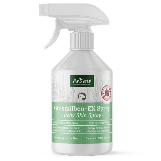 AniForte Grasmilben-EX Spray - Repellent zur Grasmilbenabwehr mit Pflege gereizter Hautstellen, für Hunde