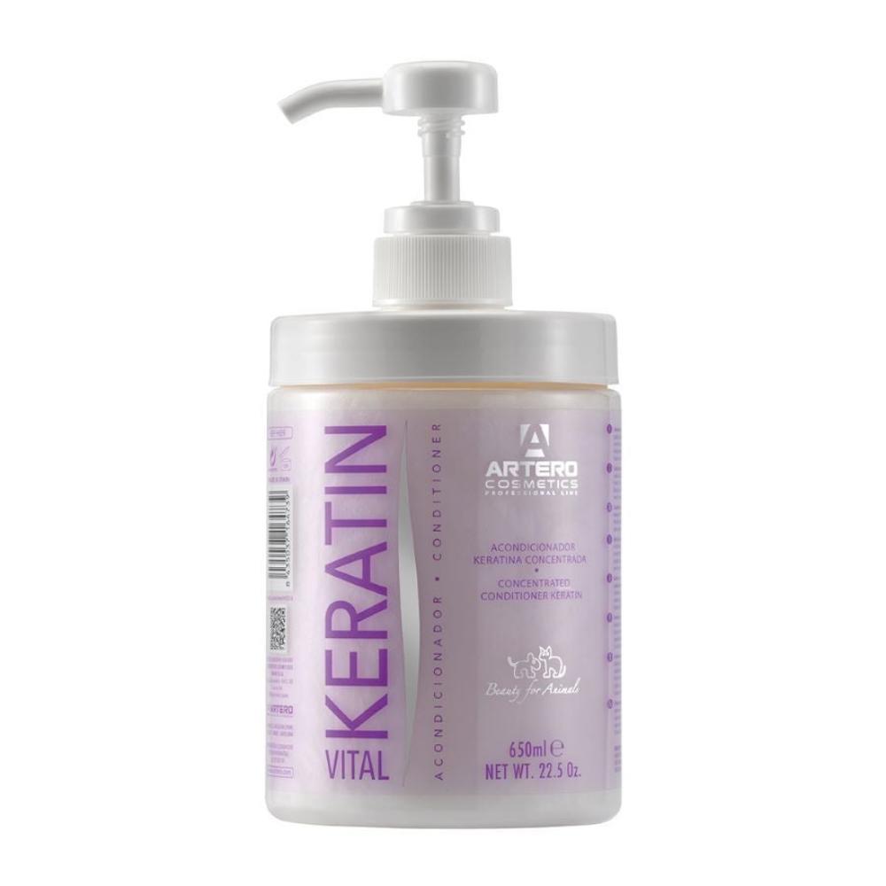 Artero Keratin Vital Conditioner für Tier mit langem seidigen Fell, 100 ml und 650 ml + Pumpe