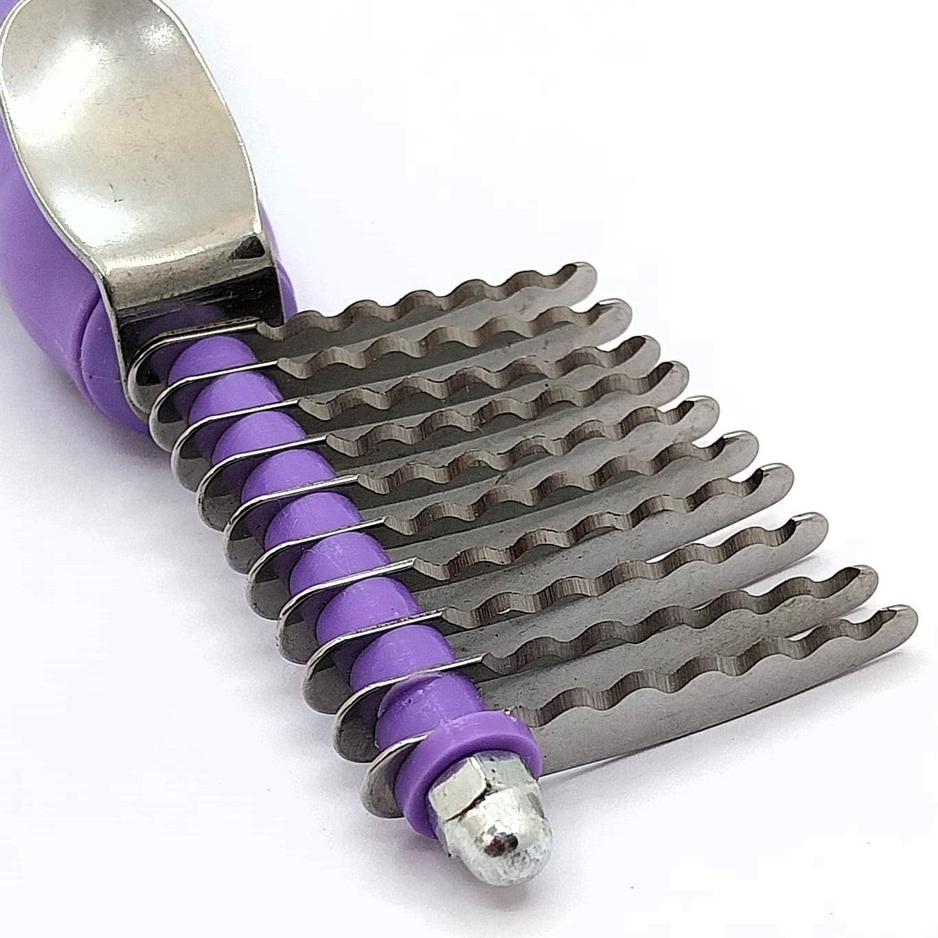 HPP Mini Dematting Rake, Entfilzungskamm, Unterwollkamm mit 10 abgerundeten Klingen in Wellenschliff