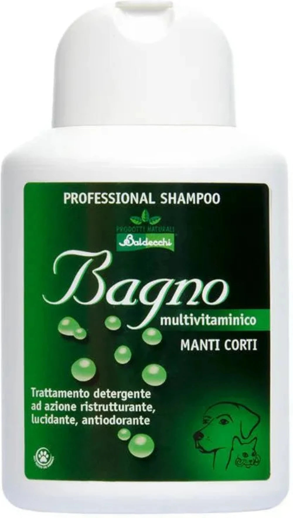 Baldecchi Bagno 250ml multivitaminico Manti Corti Mulivitamin Hundeshampoo Katzen