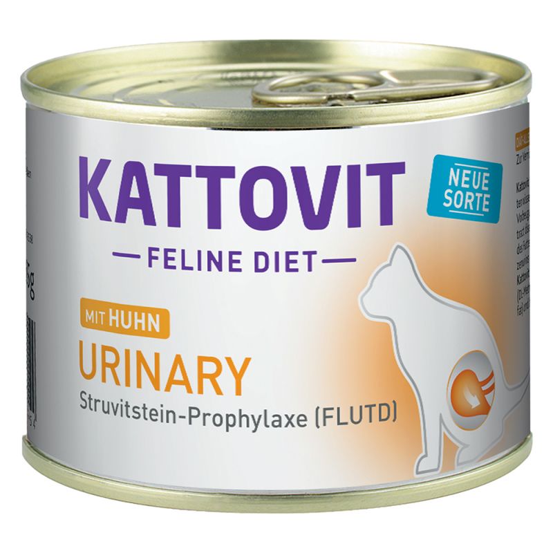 Kattovit Feline Diet - Struvitstein-Prophylaxe (FLUTD) Urinary Huhn, Urinary Kalb, Dose 185 g