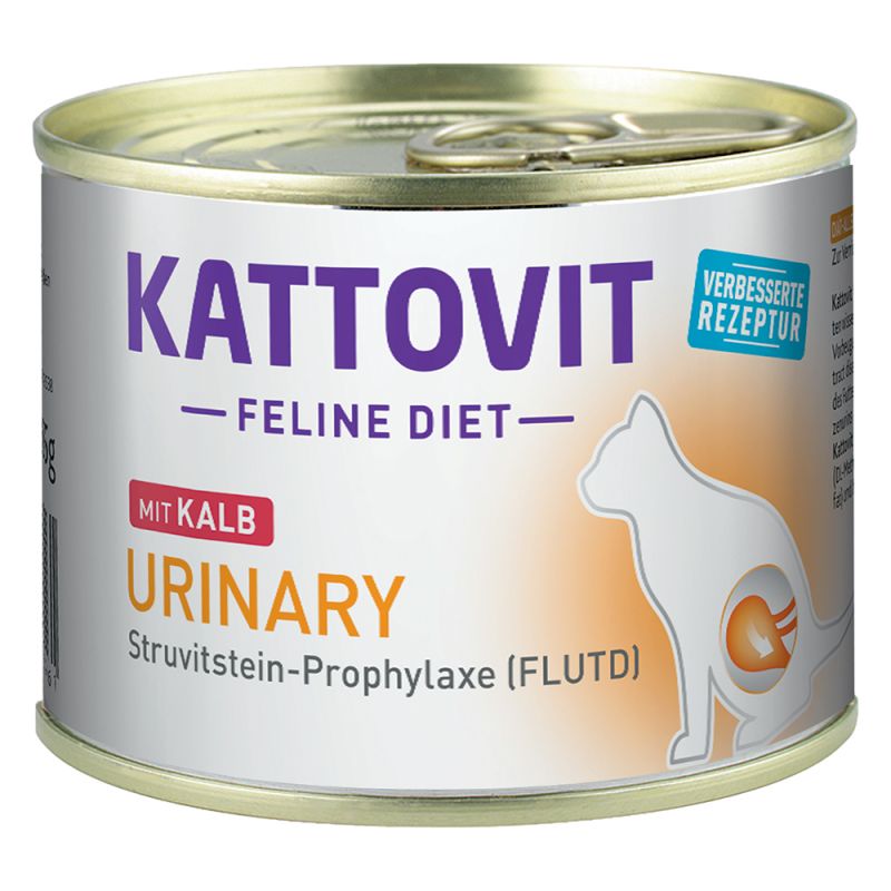 Kattovit Feline Diet - Struvitstein-Prophylaxe (FLUTD) Urinary Huhn, Urinary Kalb, Dose 185 g