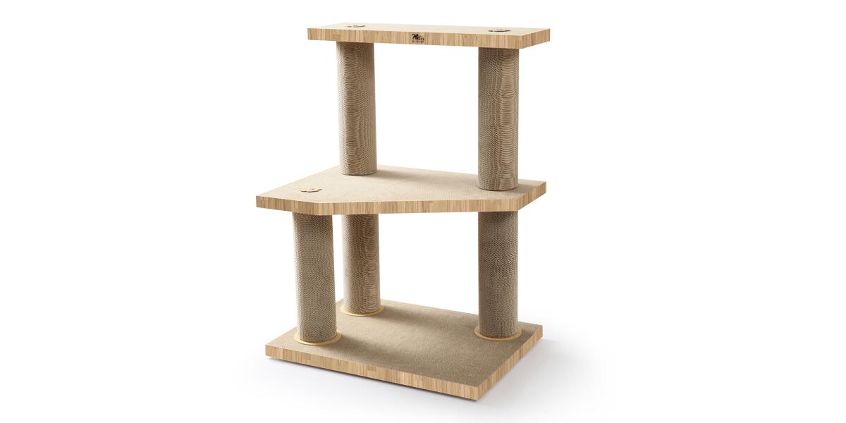 Kratzmöbel aus Wellpappe „Cat Tree“ – Kratzbaum mit Ebenen, 80 cm