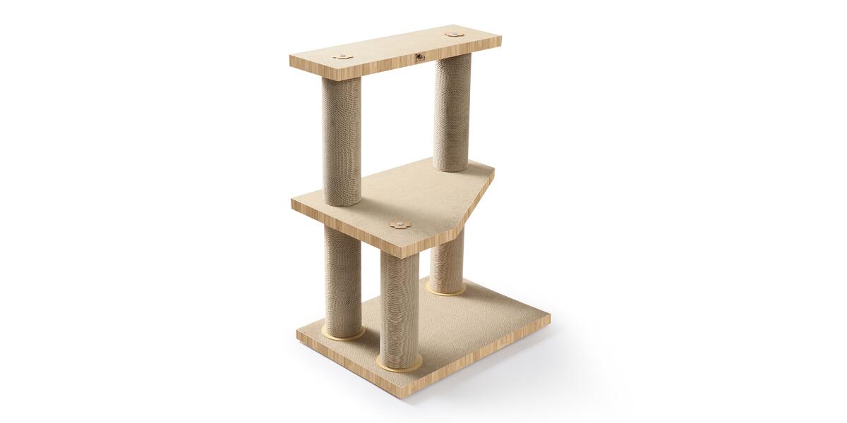 Kratzmöbel aus Wellpappe „Cat Tree“ – Kratzbaum mit Ebenen, 80 cm