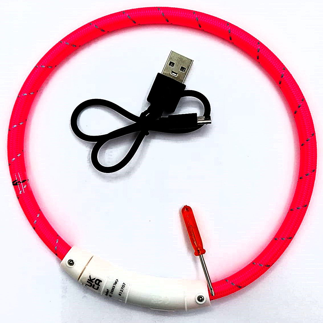 TRIXIE Flash Leuchtring USB – Leuchthalsband zuschneidbar, spritzwassergeschützt, bis 400m sichtbar