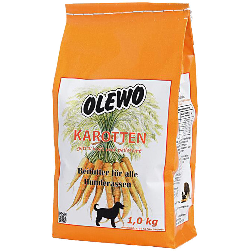 Olewo Karotten Pellets, wertvolles Beifutter für alle Hunderassen, 100%iges Naturprodukt