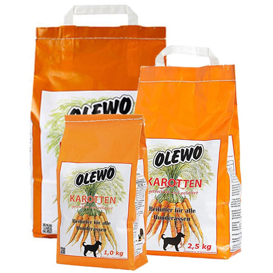 Olewo Karotten Pellets, wertvolles Beifutter für alle Hunderassen, 100%iges Naturprodukt