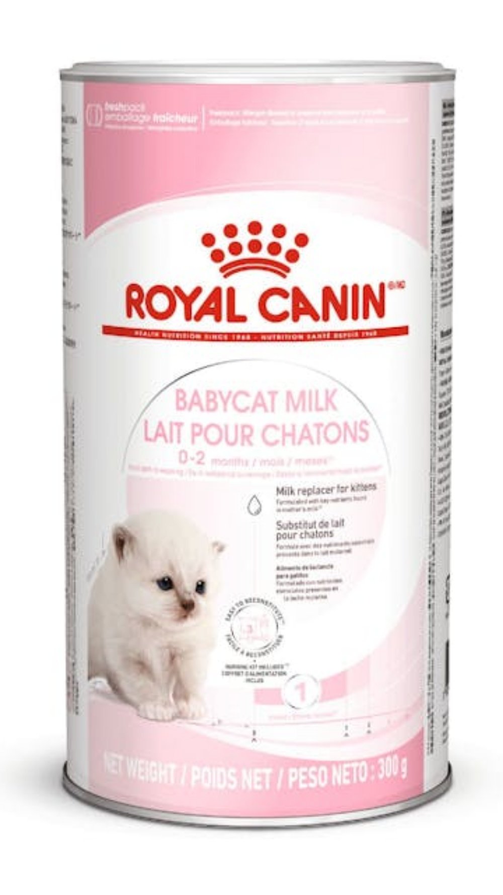 Royal Canin Babycat Milk 300g plus Aufzuchtflasche mit 3 Saugern Kittenmilch