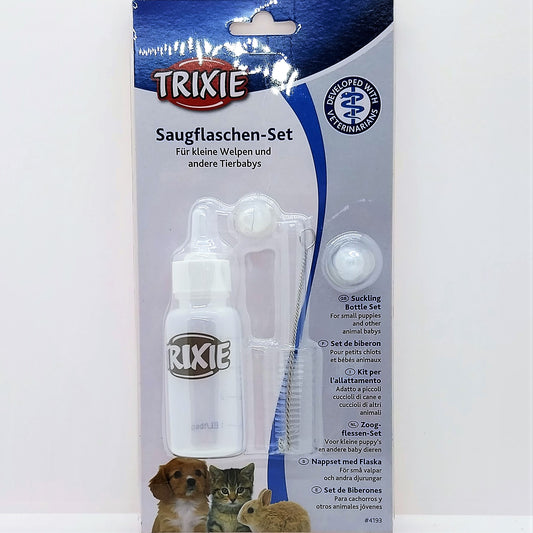 Trixie Saugflaschen Set - klein mit 3 Silikonsaugern, für Katzen und Welpen, 57ml