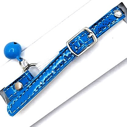 Katzenhalsband - Cat Collar mit Straßsteinchen rosa oder blau