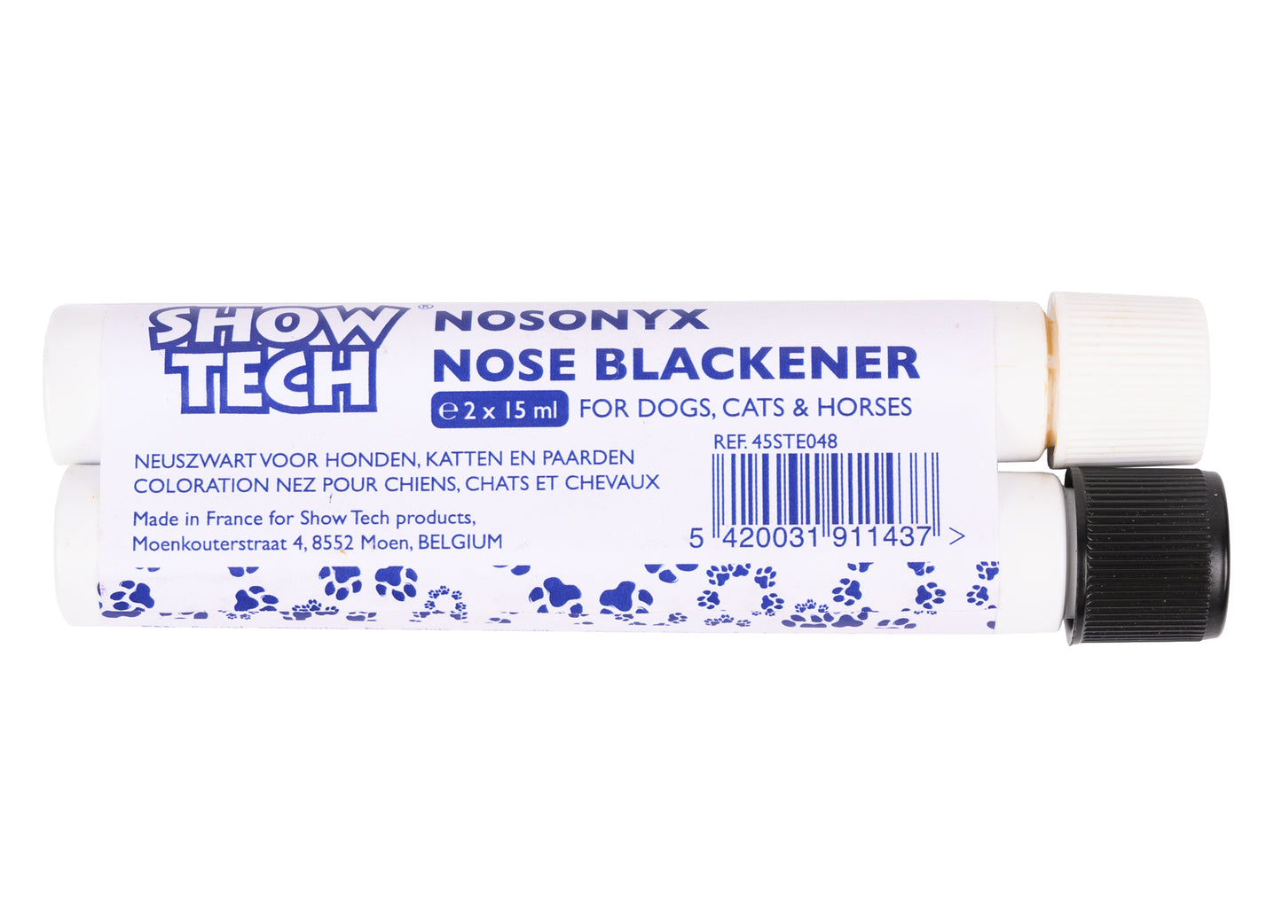 Show Tech Nosonyx Nose Blackener, Schwarzfärbung der Nase von Hunden Katzen und Pferden, 2x15ml