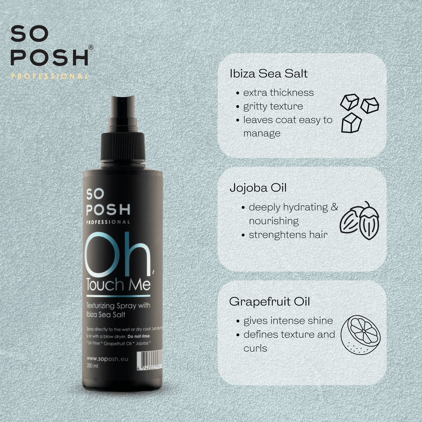 So Posh Oh, Touch Me Texturizing Spray für Hunde Textur & Halt für jedes Fell