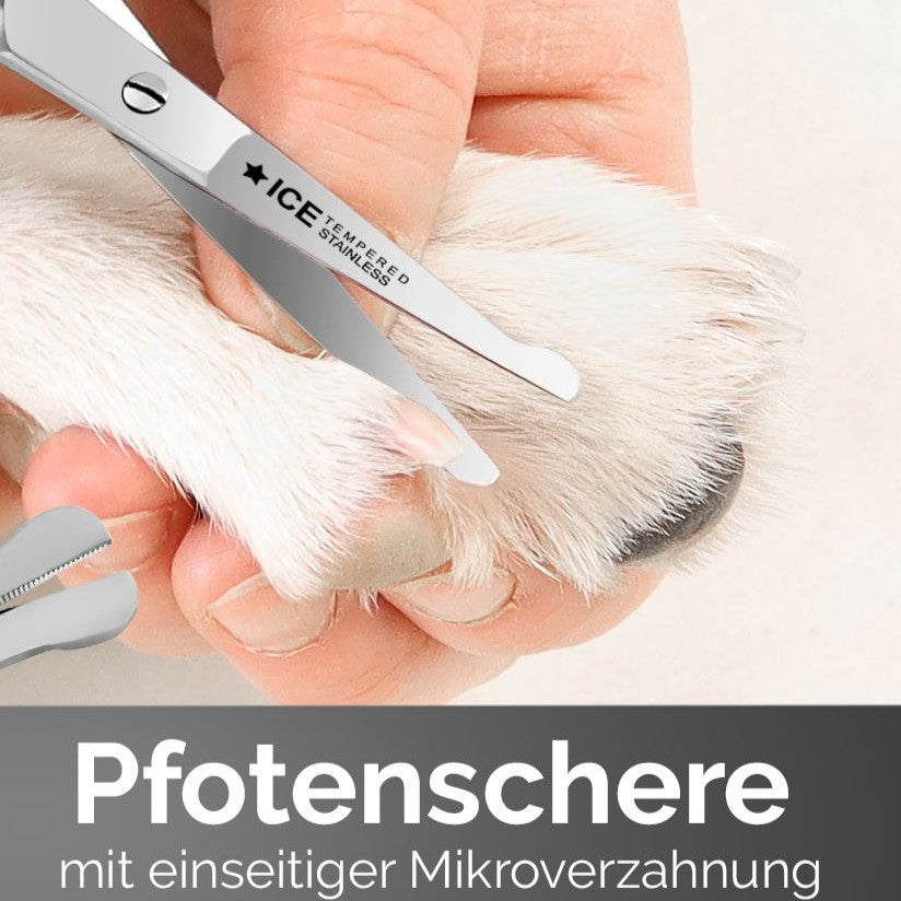 Pfotenschere Fellschere Edelstahl Rostfrei leicht gebogen 11,5 cm