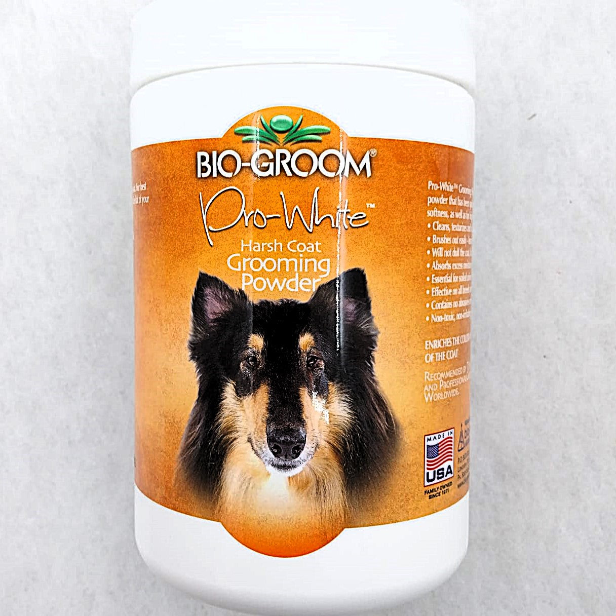 Bio Groom Pro White Grooming Powder Harsh Coat, Trockenshampoo Trimmpuder für raues Fell, 170 gr