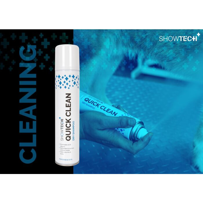 Show Tech+ Quick Clean Trockenshampoo für Hunde und Katzen, perfekt für unterwegs, 200 ml
