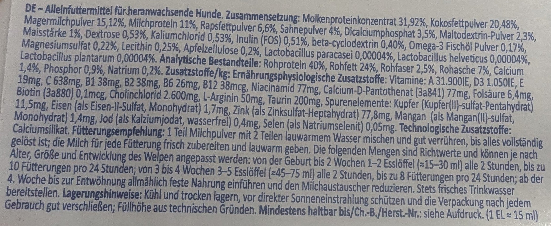 Esbilac® Aufzuchtmilch – Milchpulver für Welpen