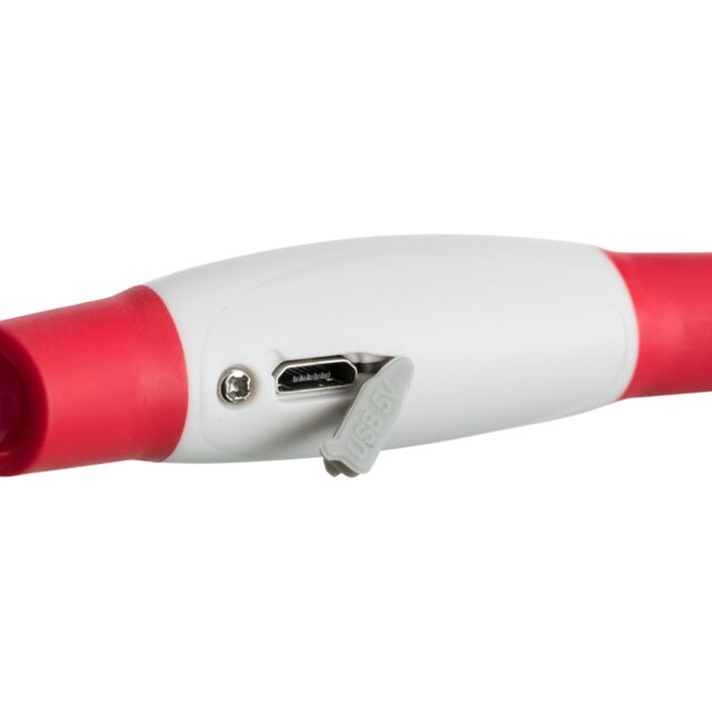 Trixie Flash Leuchtring, Hunde-Leuchthalsband mit USB-Anschluss, bis zu 8 Stunden Dauerlicht