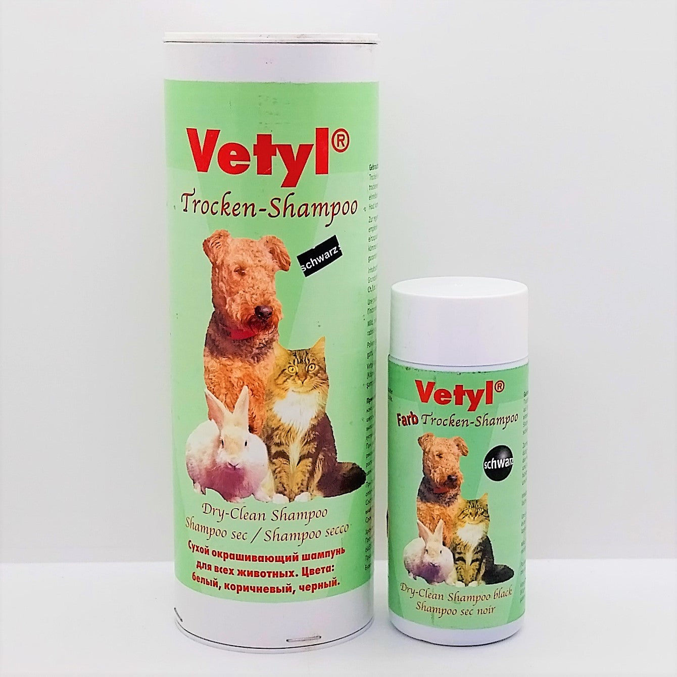 Vetyl Trockenshampoo, Trockenreinigungspuder verschiedene Farben, mild, für alle Pelztiere