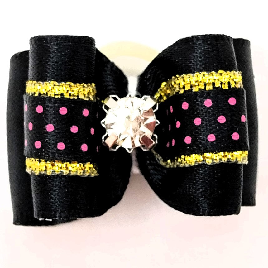 Show Tech Hundeschleifen Pet Bows gestärkt, verschiedene Farben mit Strassstein und Gummiband, ca. 3cm